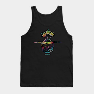 St. John United States Virgin Islands Tye Dye Skull Art Tank Top